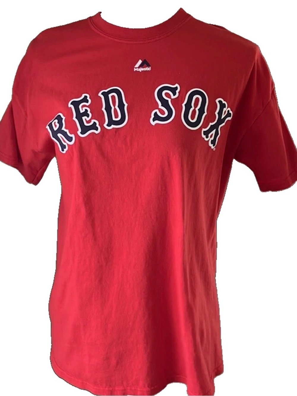 Women’s Majestic Red Sox Ted Williams T-shirt Red Navy White Round neck Size M